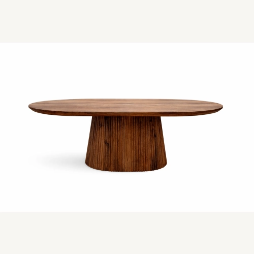 Marmoholz Montemerano Legno – Stolik Kawowy Owalny | Brązowy Mango | 120 x 70 cm